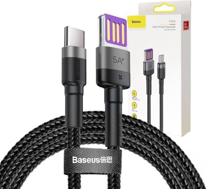 Actual product image Baseus Cafule HW Quick Charging Data cable USB Double-sided Blind Interpolation For Type-C 40W 1m Gray b... (1 m, 40 W)