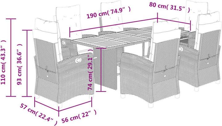 Produktbild vidaXL Garten Essgruppe