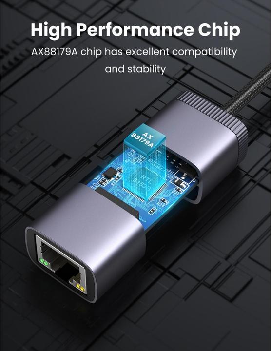 Immagine prodotto Ugreen USB-C to RJ45 Netzwerkadapter (USB-C, RJ45 (1x))