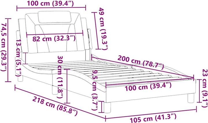 Image du produit vidaXL Bettgestell (100 x 200 cm)