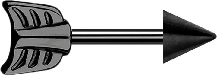 Produktbild Star Piercing Barbell schwarz mit Cone und Pfeil (ohne Messing, Chirurgenstahl 316L)