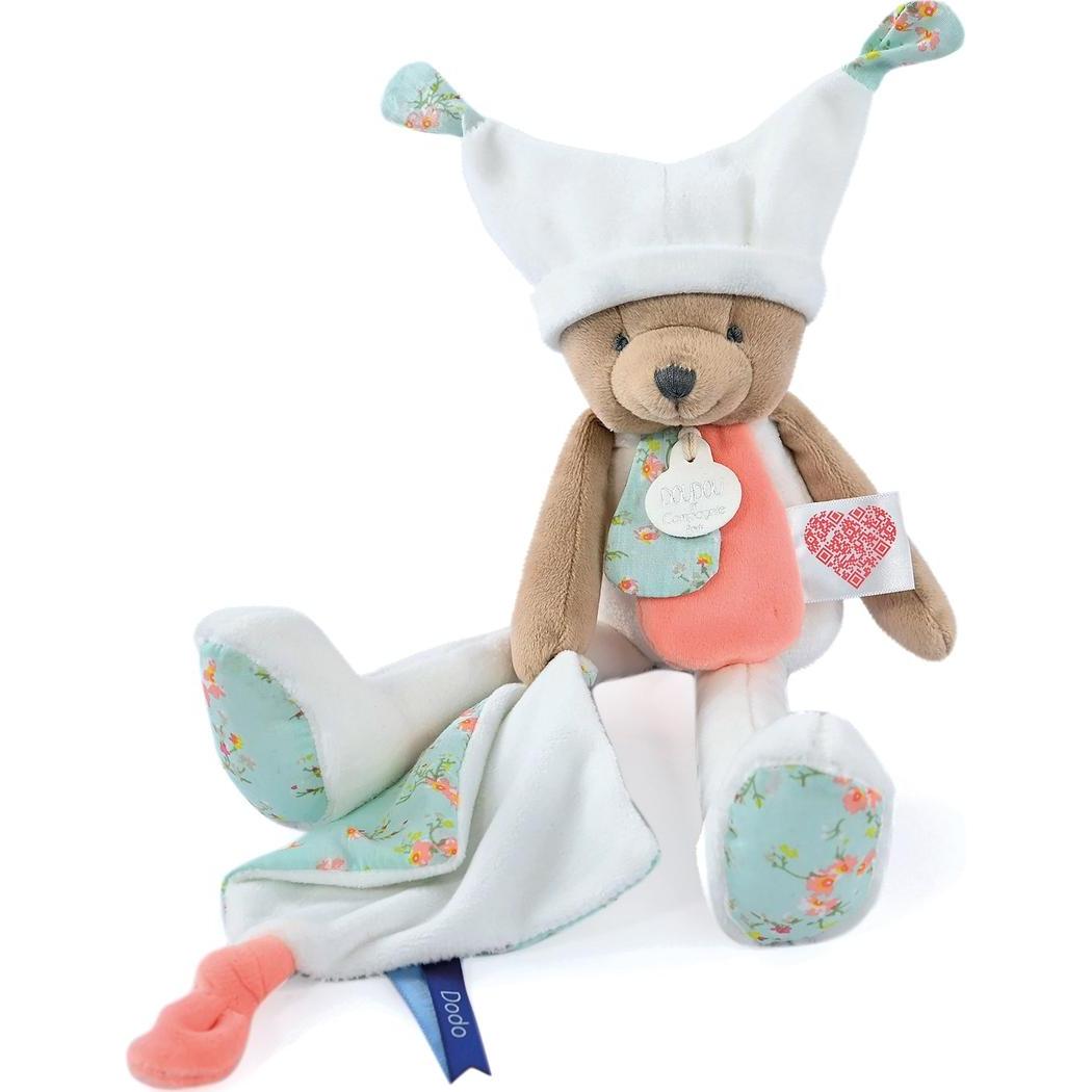Thumbnail - Doudou et Compagnie, Schmusetuch, Schlenker-Bär mit Schmusetuch Tag&Nacht, weiss 35cm