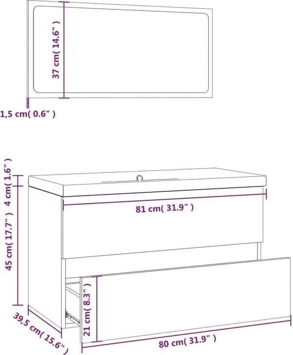 Produktbild vidaXL Badmöbel Set
