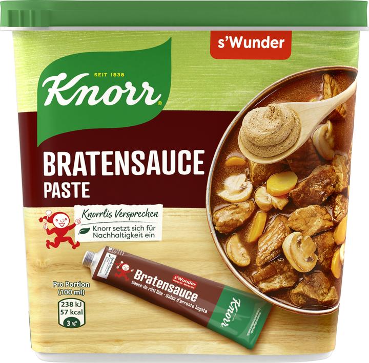 Knorr Bratensauce s'Wunder Paste, dunkle Braten Sauce für Fleischgerichte, ideales Würzmittel für Rind (800 g)