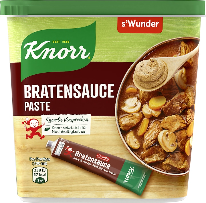 Image du produit Knorr Sauce de rôti liée miracle pâte boîte, pour les plats de viande, condiment idéal pour le boeuf (800 g)