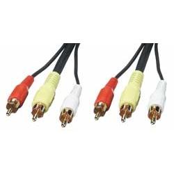 Thumbnail - Lindy Video Cable, 3xRCA-3xRCA M-M plated (10 m, Cinch), Audio Kabel