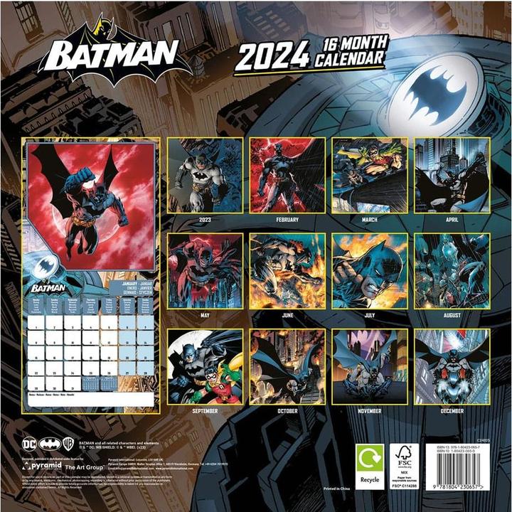 Produktbild Pyramid DC Comics Kalender 2024 Batman (30 x 30 cm, Spanisch, Französisch, Deutsch, Englisch)