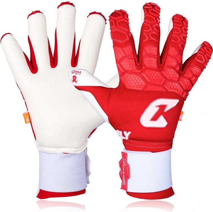 Produktbild Catch & Keep Fussballhandschuhe Fly Red Soul Gr. 8 Rot Torwart Keeper Goalie Handschuhe (8)