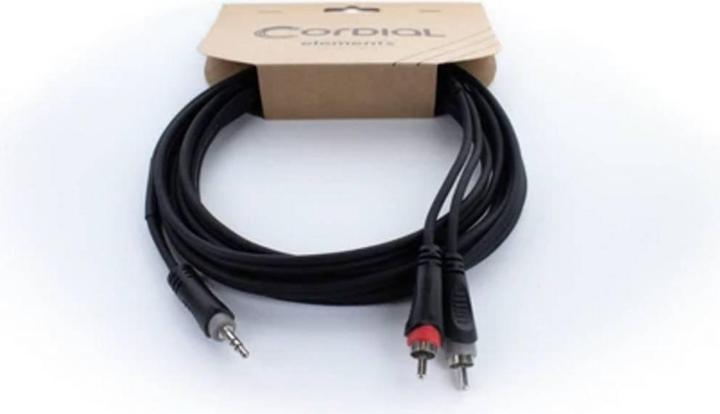 Cordial 14856 Klinke / Cinch Audio Y-Adapter (1x Klinkenstecker 3.5 mm - 2x Cinc