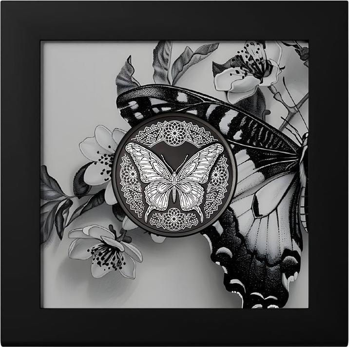 Actual product image CIT Coin Invest Silber Butterfly 1 oz PP - Obsidian Black 2025 (2025)