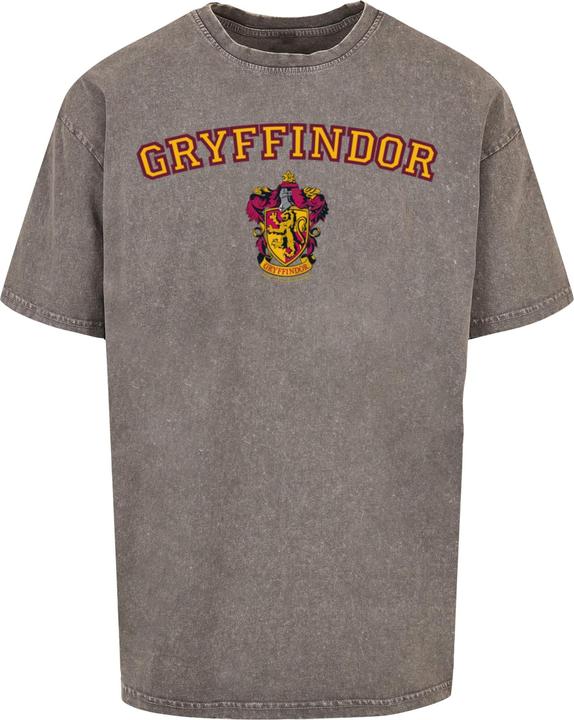 Absolute Cult Harry Potter - Hogwarts Gryffindor Crest Acid Washed Oversize Tee - 115229 (3XL)
