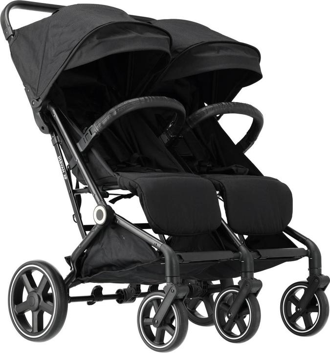 Deryan Luxury XP Twin Buggy XL - Doppelbuggy - Duobuggy - Kompakt leicht - schwarz