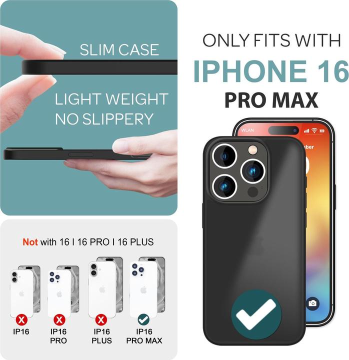 Actual product image Nalia Matte hybrid cover semi-transparent (Apple iPhone 16 Pro Max)