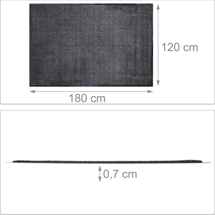 Actual product image Relaxdays Grey Doormat (180 x 120 x 0.7 cm)