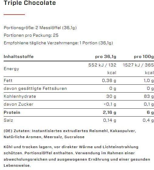 Nährwerte und Zutaten Vast Instant Rice Pudding (900G Dose) (900 g)