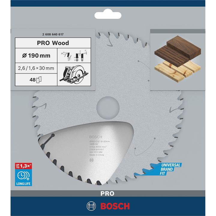 Image du produit Bosch Professional Zubehör Lame de scie circulaire PRO Wood, 190 x 2.6 x 30 mm