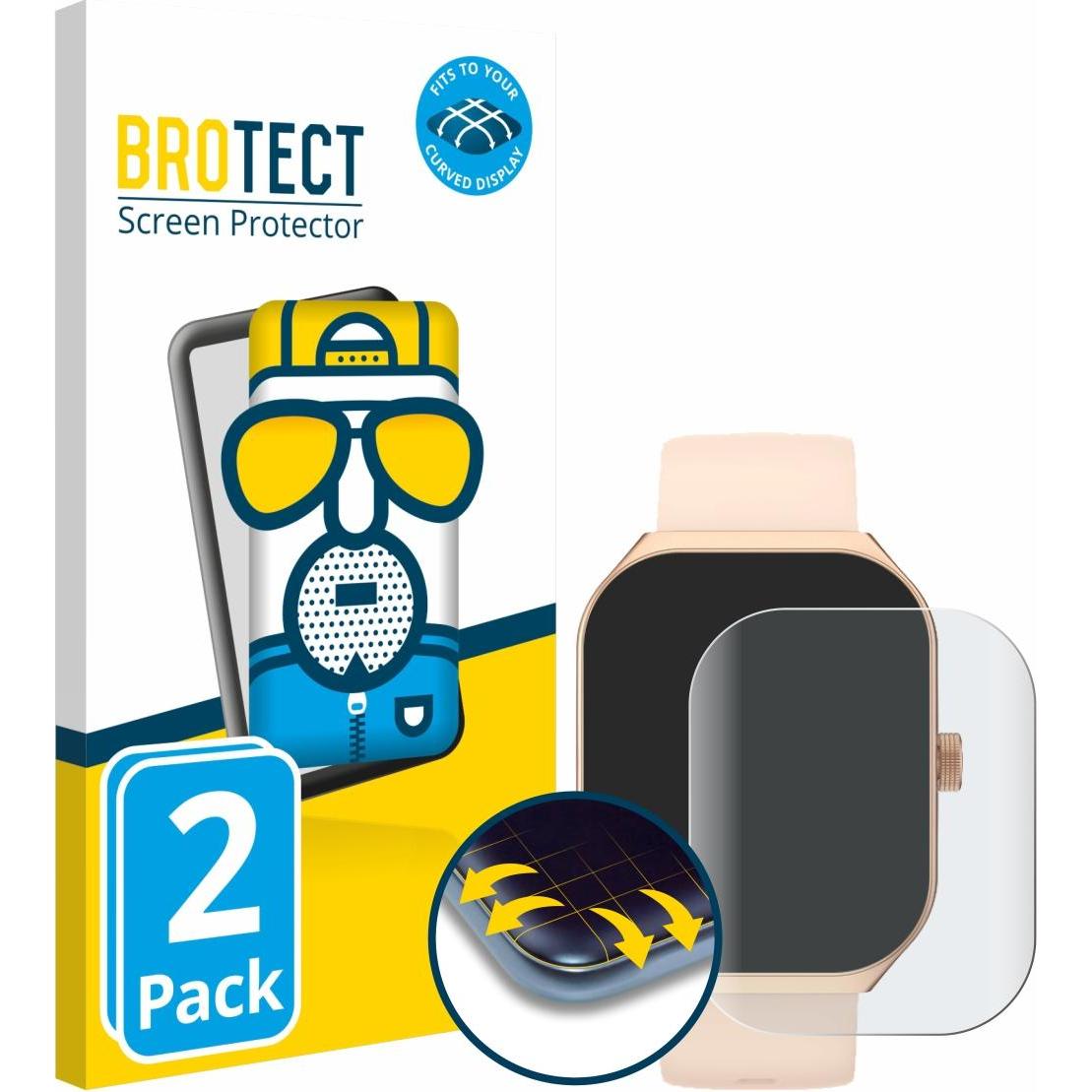BROTECT Fullscreen Schutzfolie Displayschutz Folie Matt Entspiegelungsfolie, Smartwatch Schutzfolie, Grau