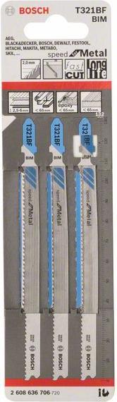 Produktbild Bosch Professional Zubehör Stichsägeblatt T 321 BF Speed for Metal, 3er-Pack