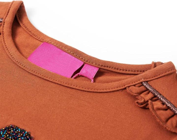 Immagine prodotto vidaXL Camicia da bambino a maniche lunghe Cognac 128,Materiale: 95 % cotone. 5 (128)