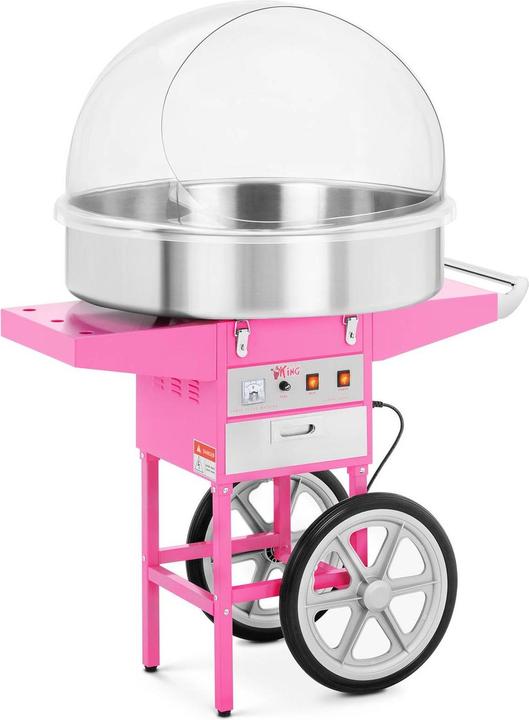 Image du produit Royal Catering Machine à barbe à papa - 72 cm - 1 200 W - Chariot et coupole de protection