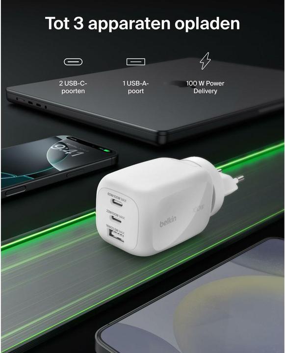 Produktbild Belkin BoostCharge Pro (100 W, 3 Ports)