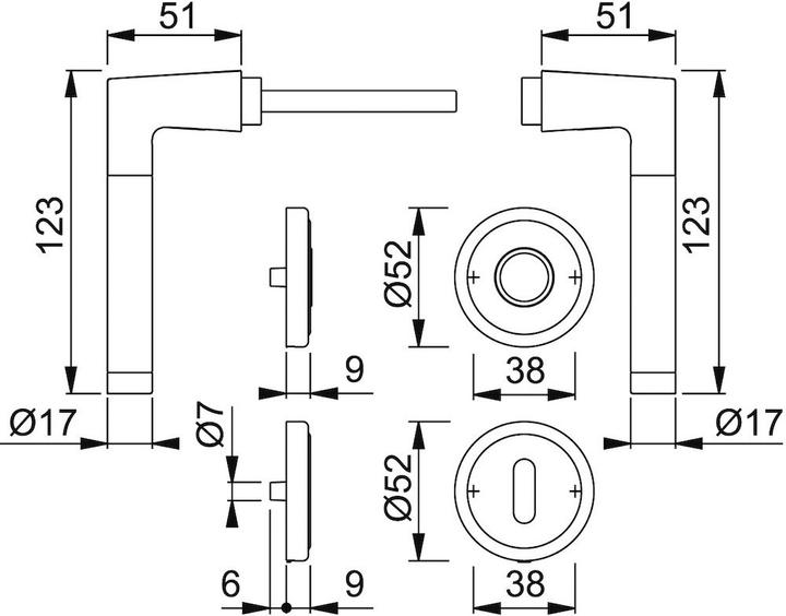 Actual product image Hoppe Capri M1950/15KV/15KVS Door handle set BB (Door set)