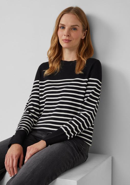 Produktbild s.Oliver Strickpullover Gestreifter Pullover aus Viskosemix (48)