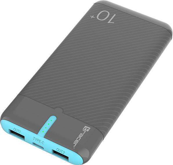 Actual product image Tracer 47514 EnerGo 10000mAh Power Bank gray/blue (10000 mAh, 37 W, 37 Wh)