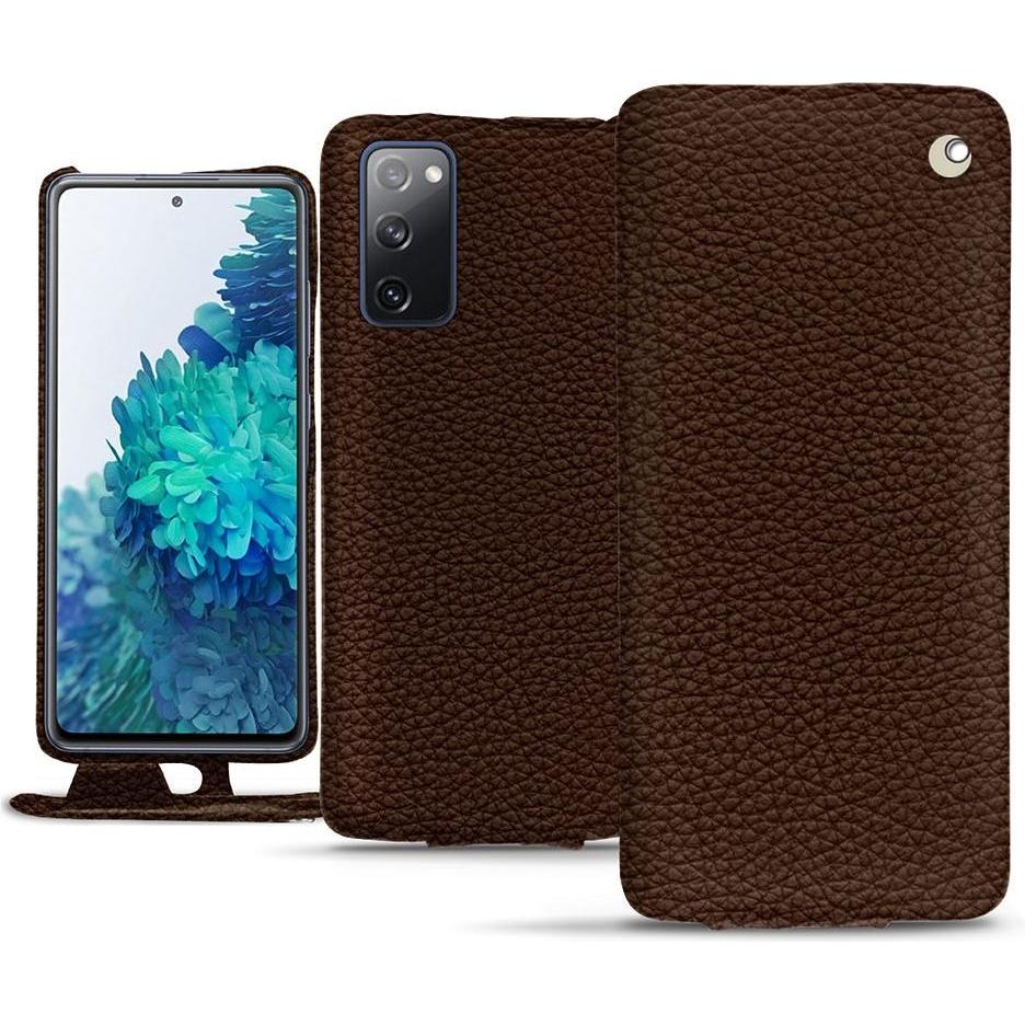 Noreve Lederschutzhülle vertikal (Samsung Galaxy S20 FE), Smartphone Hülle, Braun