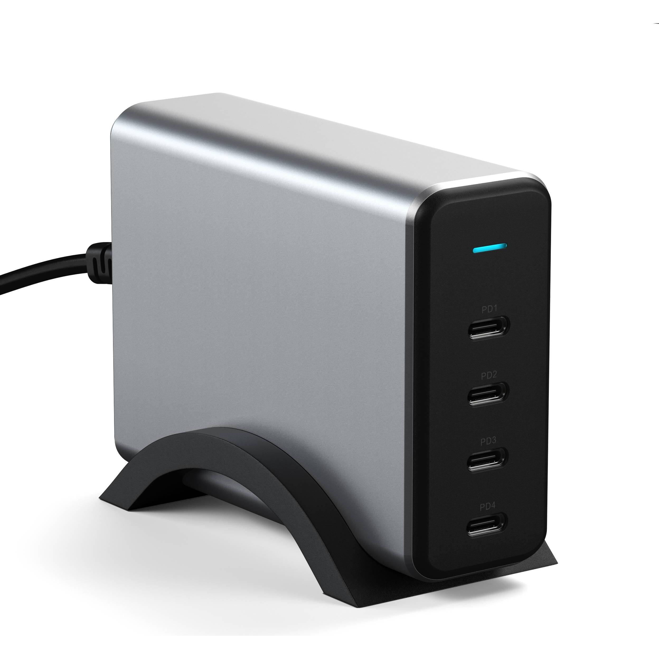 Satechi 4-Port GaN Charger (165 W), Caricatore USB, Grigio