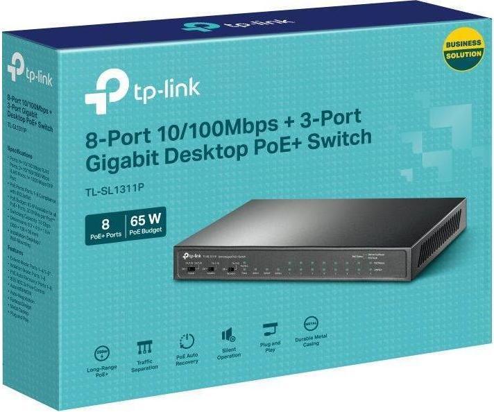Actual product image TP-Link TL-SL1311P - PoE switch, 8x PoE