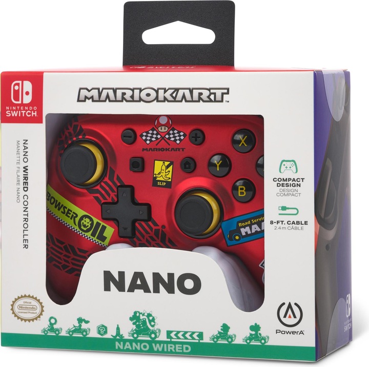 Image du produit PowerA La manette filaire PowerA-Nano pour Nintendo Switch - Mario Kart : Racer Red (Switch)