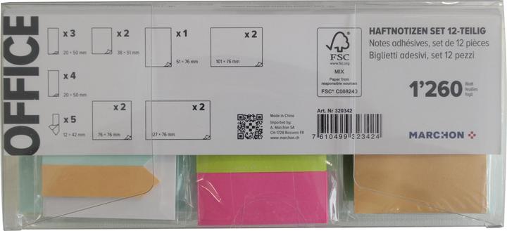 Actual product image Office Sticky notes set 12 pieces 1260 sheets