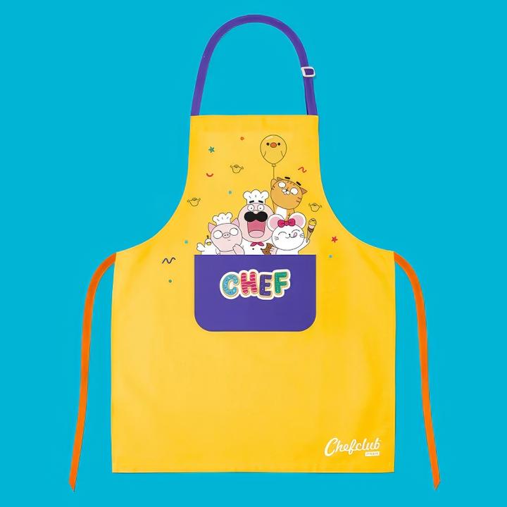 Produktbild Chefclub Kids Apron - Cooking Baking Apron - One Size - Adjustable - 100% Cotton - Yellow (One Size)