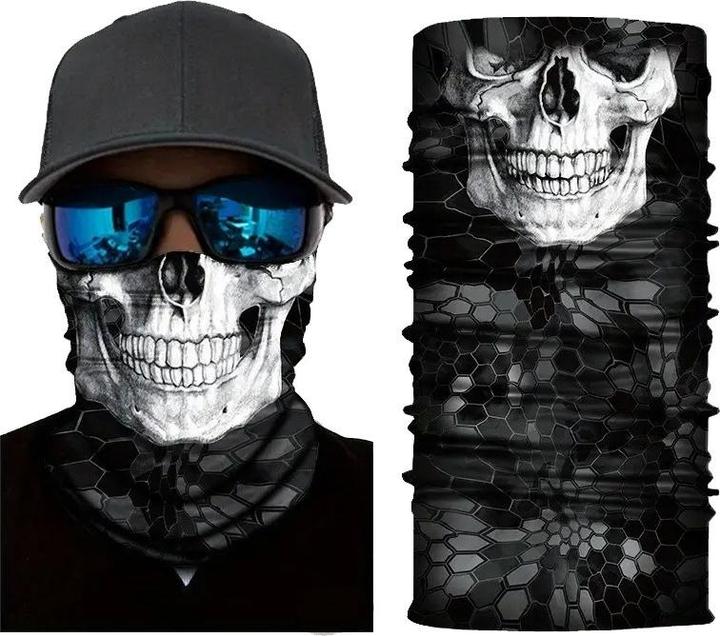 Image du produit Cbx Foulard tubulaire, bandana pour adultes avec motif, pour Halloween, faire de la moto, etc.