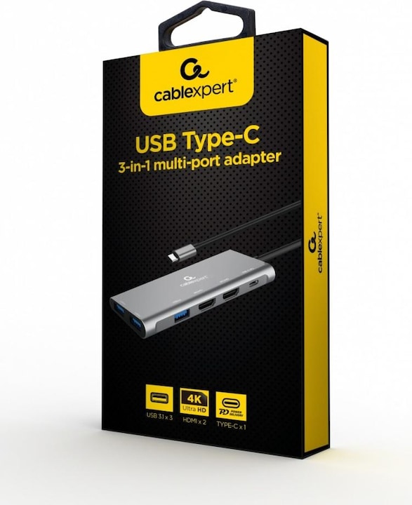Actual product image Gembird Multi Port Adapter (USB-C, 6 Ports)
