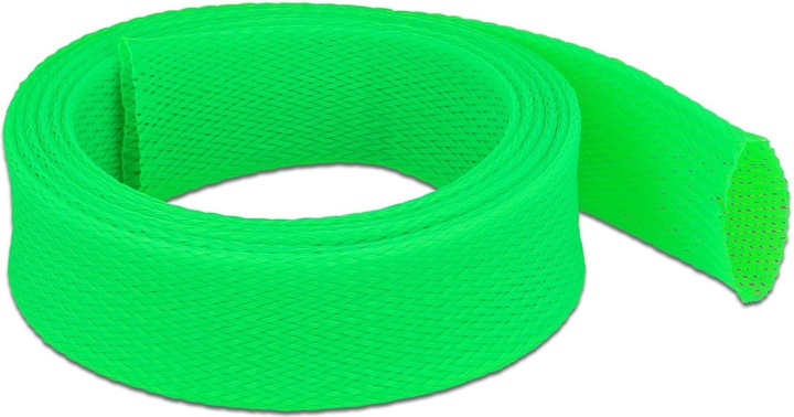 Produktbild Delock Geflechtschlauch dehnbar 2 m x 38 mm grün (Kabelschlauch, 200 cm)