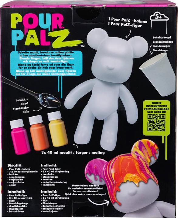 Actual product image Pour Palz - DIY Paint Bear collectible - Mango Sunset