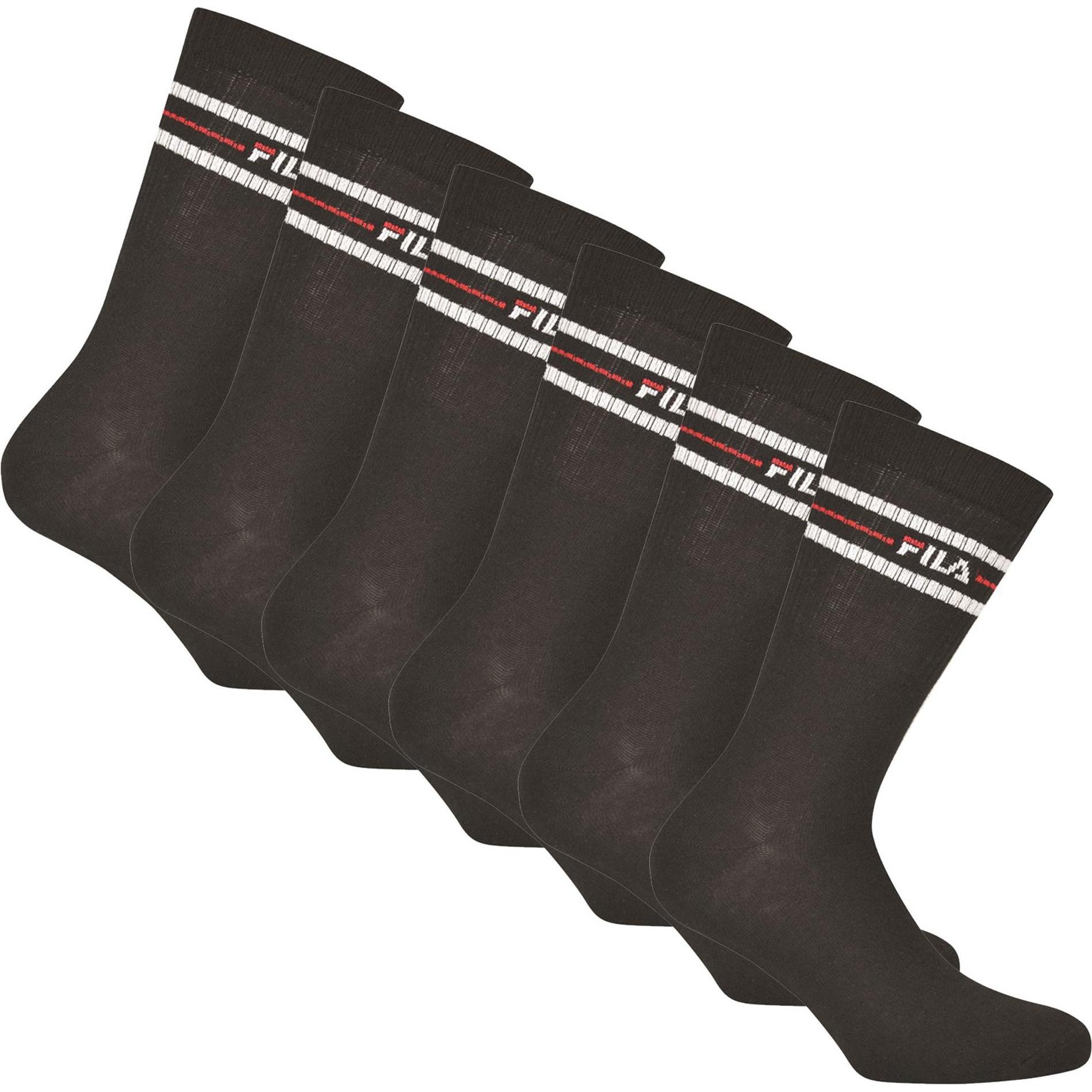 FILA, Herren, Socken, Socken Sportlich Bequem sitzend, Schwarz, (6er Pack, 39 - 42)