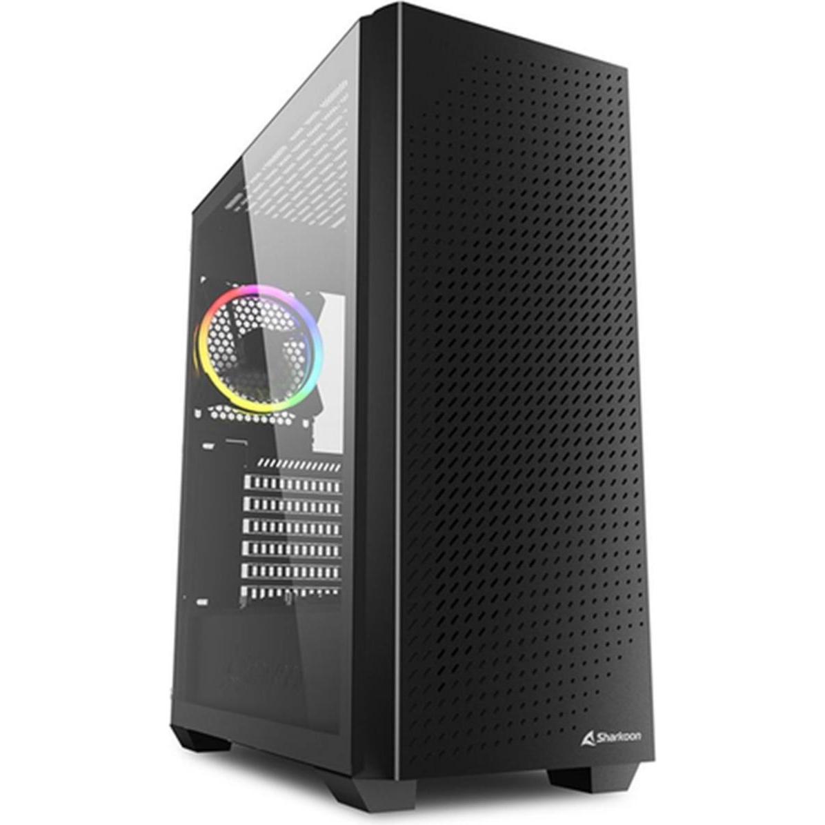 Sharkoon VS9 Black RGB ATX (mATX, ATX, Mini-ATX), PC Gehäuse, Schwarz