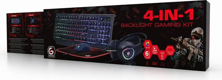 Produktbild Gembird Gaming SetinchPhantominch with 4in1 backlight keyboard mouse pad GGS-UMGL4-01 (US, Kabelgebunden)