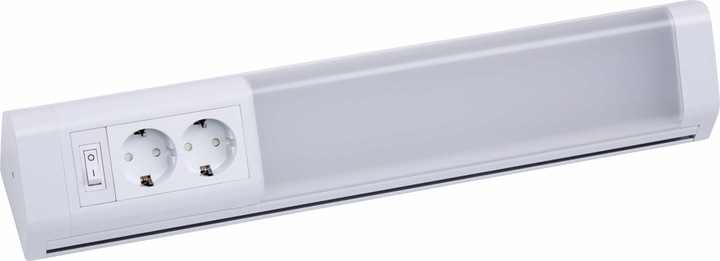 Image du produit Müller Licht Luminaire d'agencement LED 50cm avec 2 prises de courant de sécurité et 4 crochets porte-serviettes