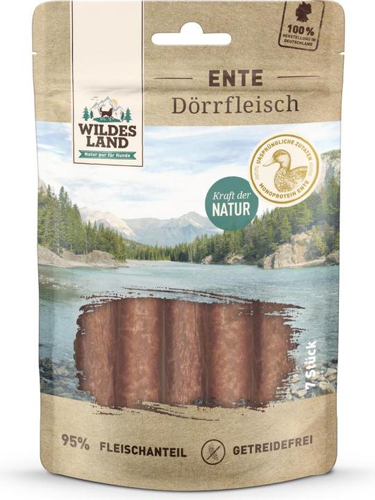 Produktbild Wildes Land Snack Dörrfleisch Ente, 7 Stk (Adult, 7 Stk., 180 g)