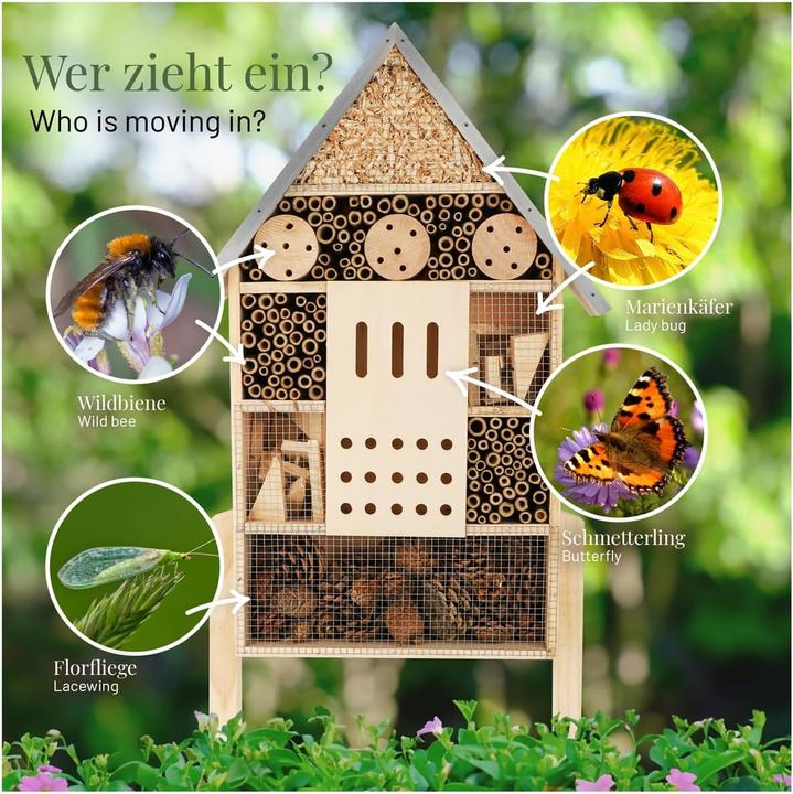 Actual product image Wildlife home Insektenhotel XXL mit Standfuss & Metalldach