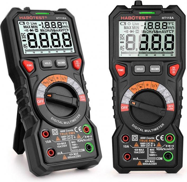 Actual product image Habotest Digital Multimeter with Flashlight HT118A, True RMS, NCV (Handheld multimeter)