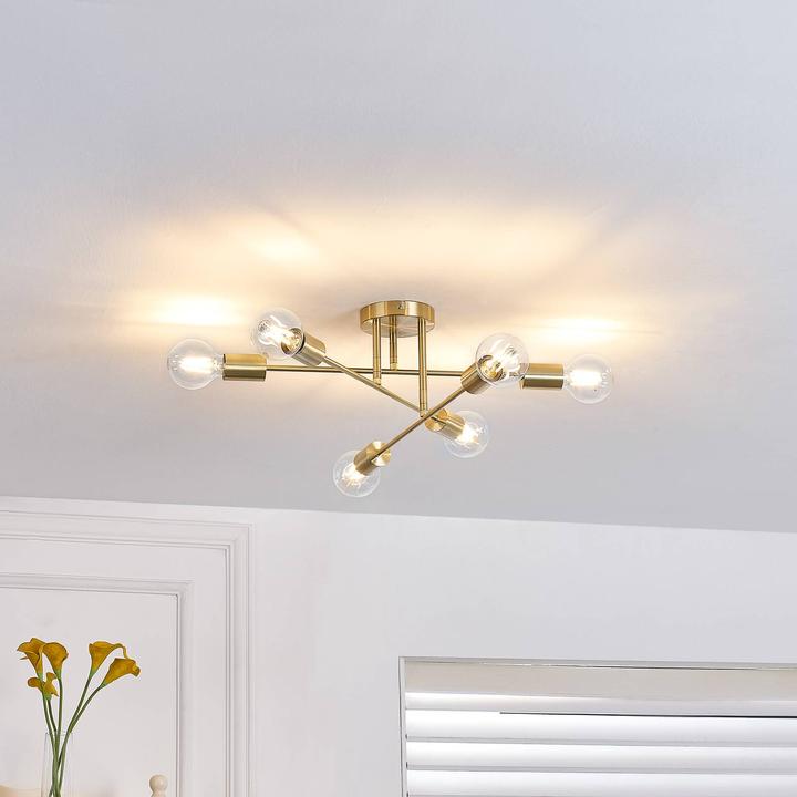 Actual product image Lindby Aloria ceiling light, six-light, gold (E27)