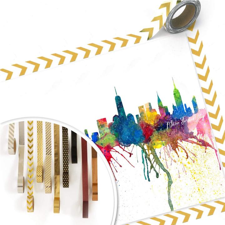 Image du produit Trenddeko Bleichner - New York City Aquarelle Skyline (80 x 100 cm)