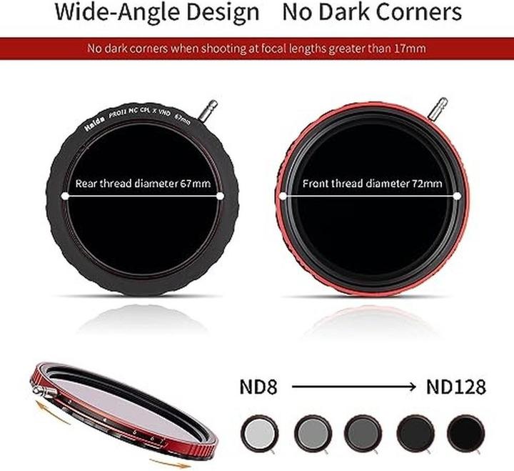 Produktbild Haida Polfilter und Variabler ND Filter in einem 72mm (72 mm, Polarisationsfilter)