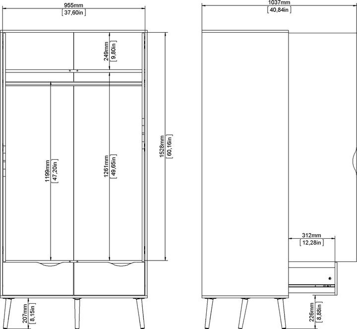Produktbild Tvilum Oslo (98.60 x 58.05 x 200.10 cm)