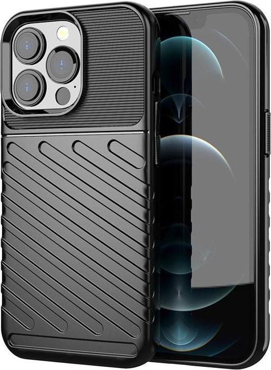 Productafbeelding Hurtel Thunder Case Flexibele Stoere Rugged Cover TPU Hoesje voor iPhone 13 Pro zwart (Apple iPhone 13 Pro)